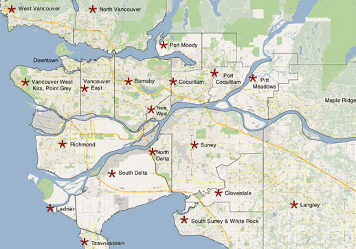 Vancouver Area Map